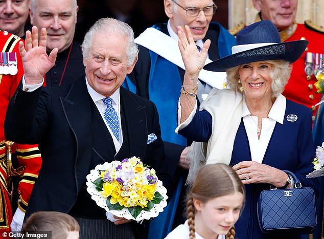 King Charles's faith is more complicated, enlivened not just by his membership and indeed leadership of the Church of England but also by his interest in other Christian denominations and other faiths. Pictured: King Charles III and Queen Camilla attended the Royal Maundy Service at the cathedral York Minster on April 6 2023