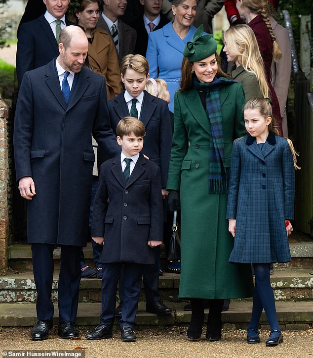 Prince William enjoys attending services at significant times of the year, such as Christmas and Easter. Pictured: Prince William, Prince of Wales, Prince Louis of Wales, Catherine, Princess of Wales and Princess Charlotte of Wales attend the Christmas Morning Service at Sandringham Church on December 25, 2024 in Sandringham, Norfolk