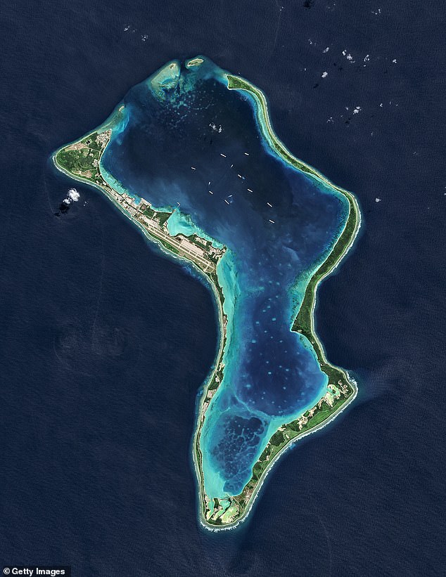 The UK, which has controlled Chagos since the early 19th century, has agreed to pay Mauritius an average cost of £101 million a year to lease the base. Pictured: Diego Garcia, a British Indian Ocean Territory and the largest of the islands in the Chagos Archipelago
