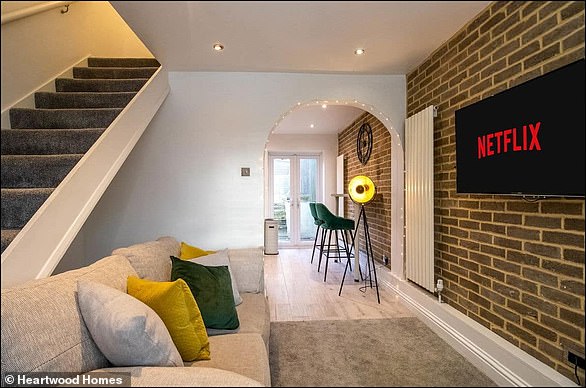Chic: Inside, the St Albans property is cosy and modern
