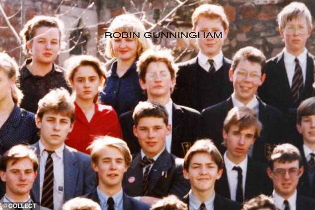 Gunningham (centre) attended the £9,240-a-year Bristol Cathedral School where former pupils confirmed his identity and recalled how he had enjoyed experimenting with graffiti