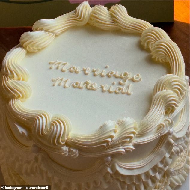To round off the celebrations was a cake that had 'marriage material' written on it