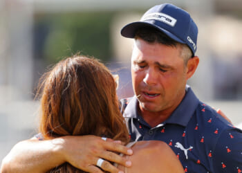 Gary Woodland, 41, breaks down in tears and hugs wife as he wins first tournament since life-or-death brain surgery