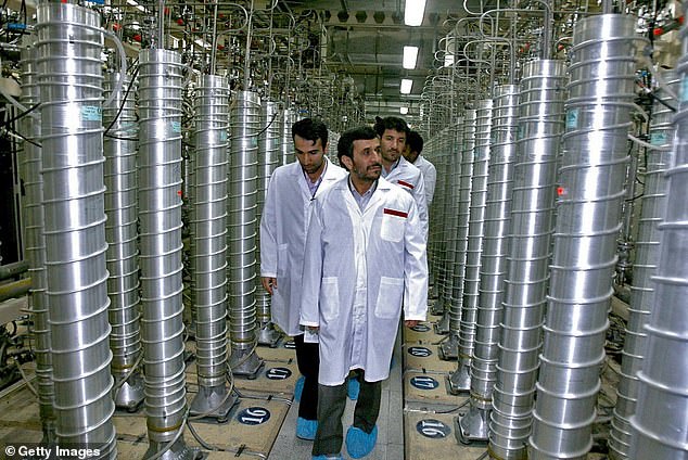 Uranium enrichment at sites like Natanz, pictured, involves gas centrifuges that increase the concentration of fissile uranium-235 isotopes. Pictured, Natanz uranium enrichment facilities