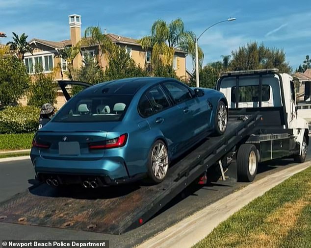 Police also confiscated Sweiss' beloved blue BMW M3