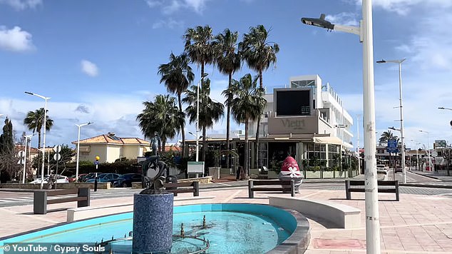 The main strip in Protaras was left without its usual bustling crowds - with shops closed, restaurants empty and no tourists in sight