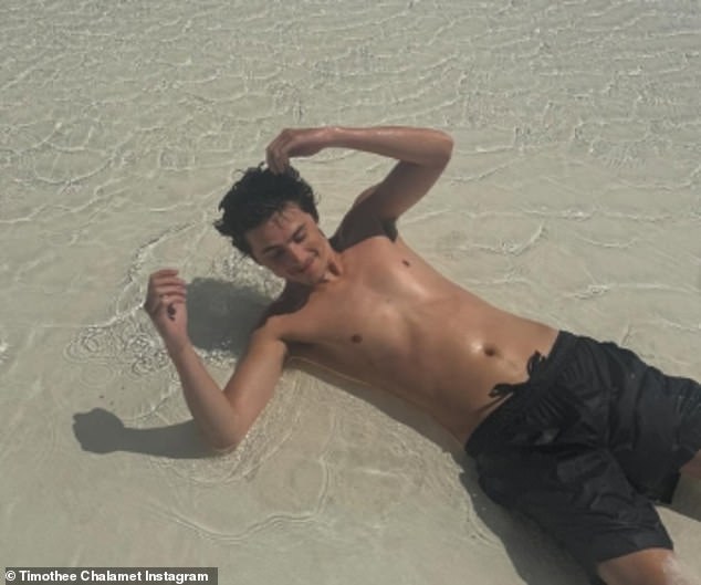 Also seen was her boyfriend Timothee Chalamet who made his own Instagram post from the same idyllic coastal location