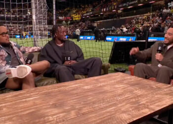 England star rocks up at Baller League to cheer on former Premier League ace brother