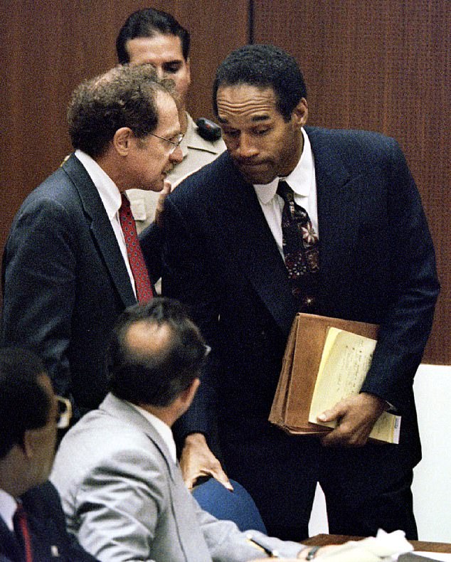 Dershowitz, 87, is a formidable attorney who previously defended Mike Tyson, OJ Simpson, and Jeffrey Epstein. He is pictured conferring with OJ during a pretrial hearing in October 1995
