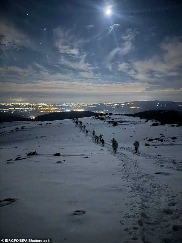 They also donned skis and accelerate their passage through what the IDF described as 'complex mountain terrain'
