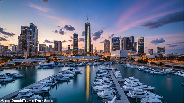 In the AI-generated video, the building looks to be situated at the Miami waterfront