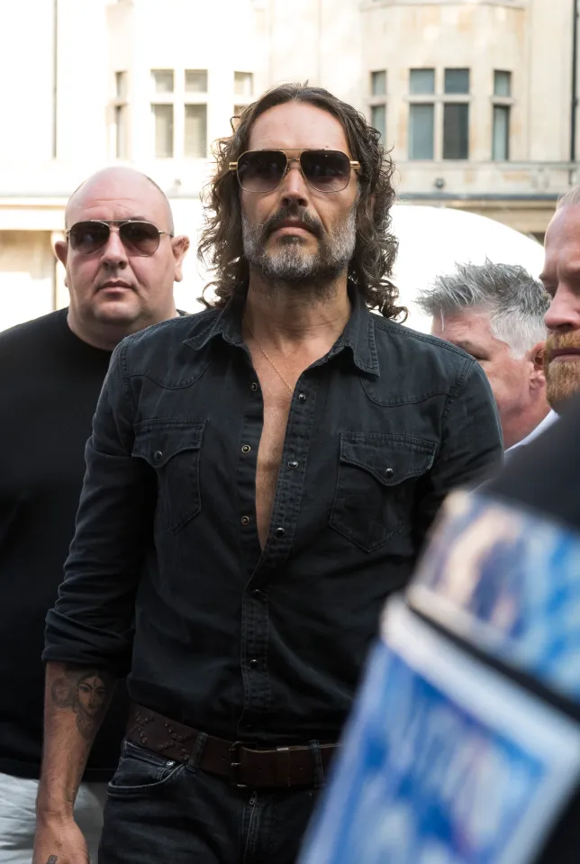 Russell Brand arriving at Westminster mag court.