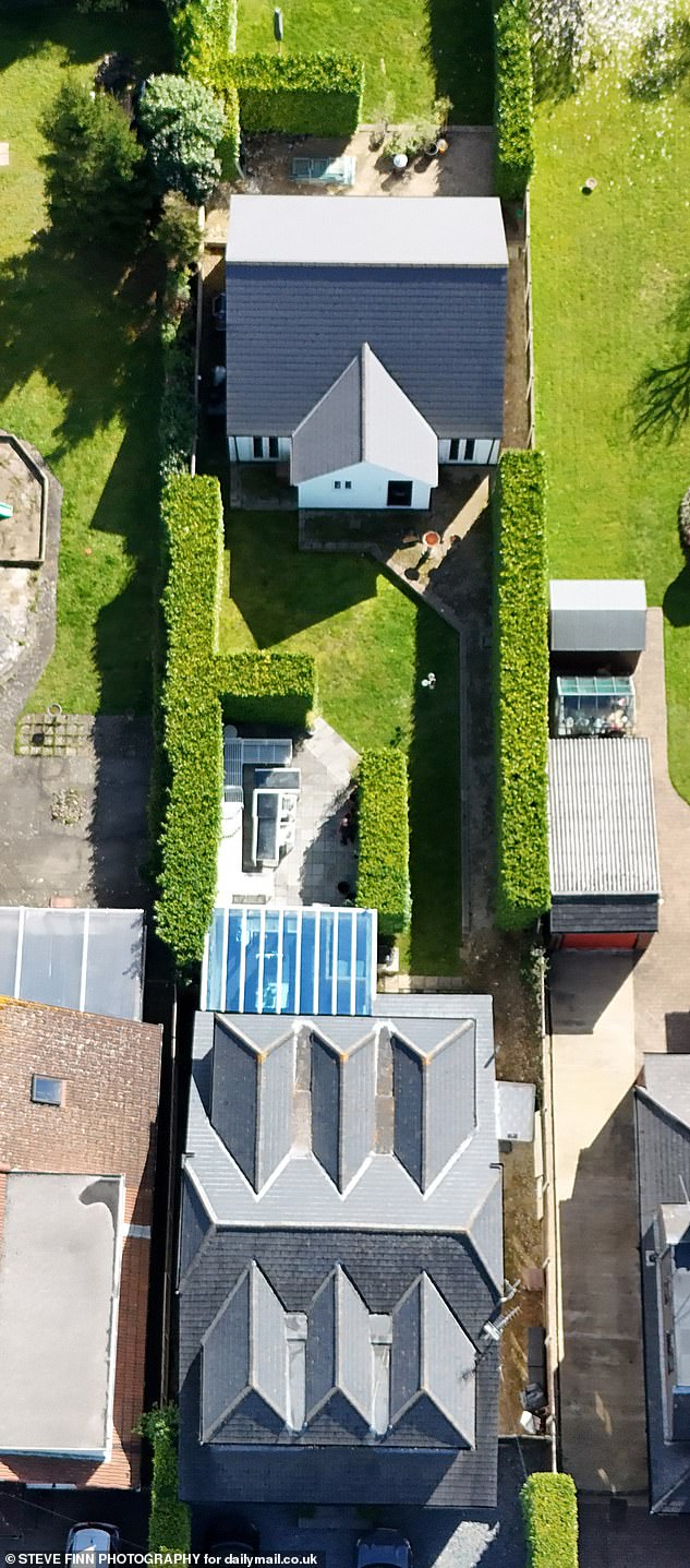 The annexe was originally going to be built at the back of the garden, but was brought forward due to fire safety concerns