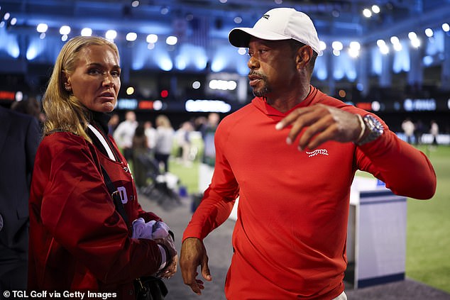 Vanessa pictured alongside Woods at a golf event Tuesday, days before his latest incident