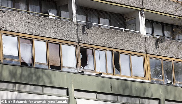 The abandoned blocks are identifiable by smashed windows, with residents complaining they cast a sinister atmosphere