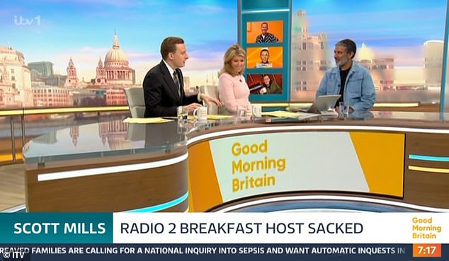 Former BBC Radio DJ Nihal Arthanayake, 54 - who has worked with Scott in the past - appeared on the latest instalment of the TV show to talk about Scott's dismissal with hosts Kate Garraway and Paul Brand