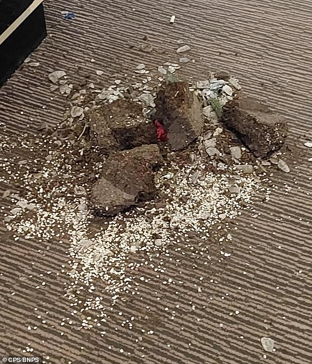 Police released images of the destruction caused by the three woman during the incident