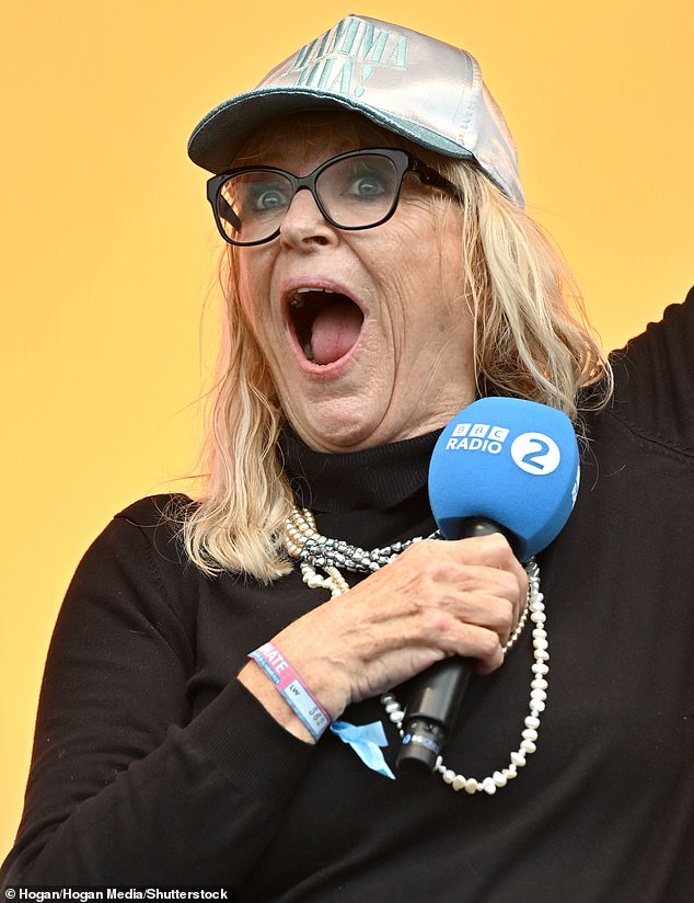 Elsewhere, BBC traffic presenter Sally Boazman (pictured) asked 'What is this dirge?' in front of actor Damian Lewis as his song Sweet Chaos played
