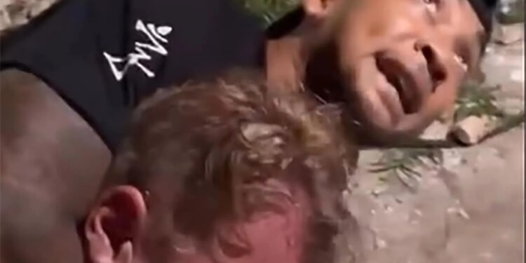 Tourist brutally choked out on Bali street by local after 'touching girls' as attacker threatens 'I will finish you'