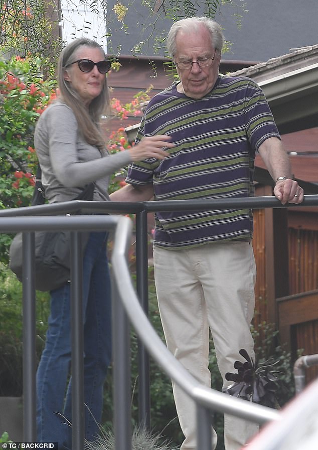 Between breaks in filming on Tuesday, she couldn¿t resist keeping cozy with her longtime beau - who fans will also remember as a Saturday Night Live favorite and one of the stars of This Is Spinal Tap