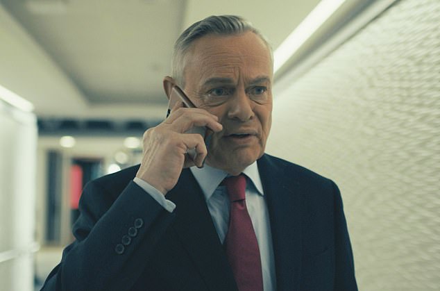 Sources at the BBC have suggested that Mills's accuser may have been inspired to come forward following the release of the Huw Edwards docu-drama (Martin Clunes is pictured playing Edwards in the Channel 5 production)