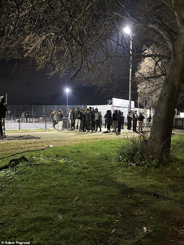 The riot raged on into the evening with scores of teenagers facing off with police attempting to disperse participants