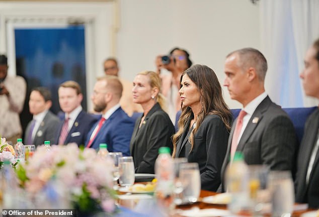 Lewandowski brazenly reappeared at Noem's side during her official trip to Guyana last week.