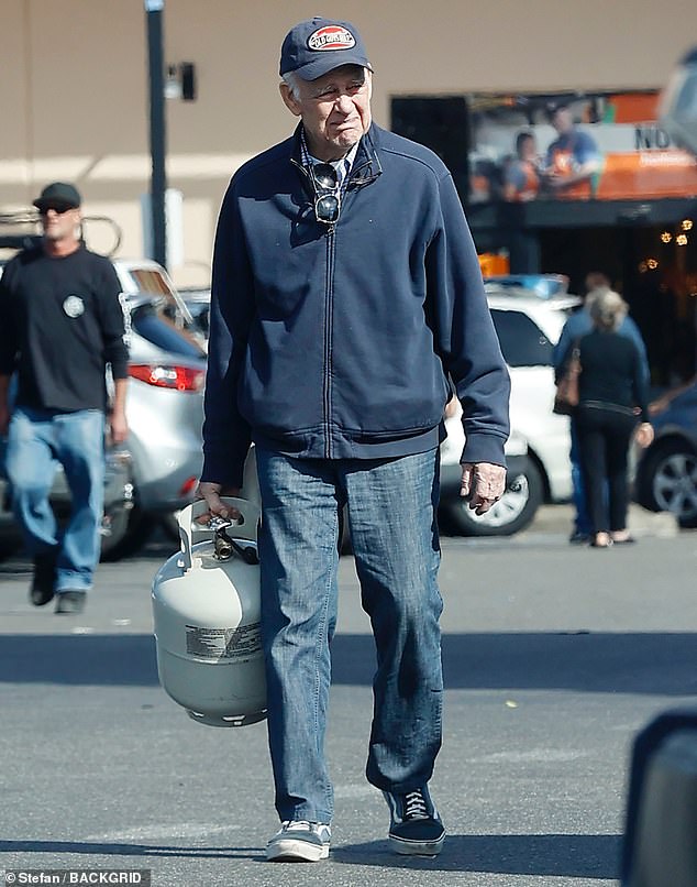 The 84-year-old star, who shot to fame playing Sgt. Joseph Getraer on the hit series CHiPs, looked remarkably spry as he carried equipment during a trip to the local Home Depot