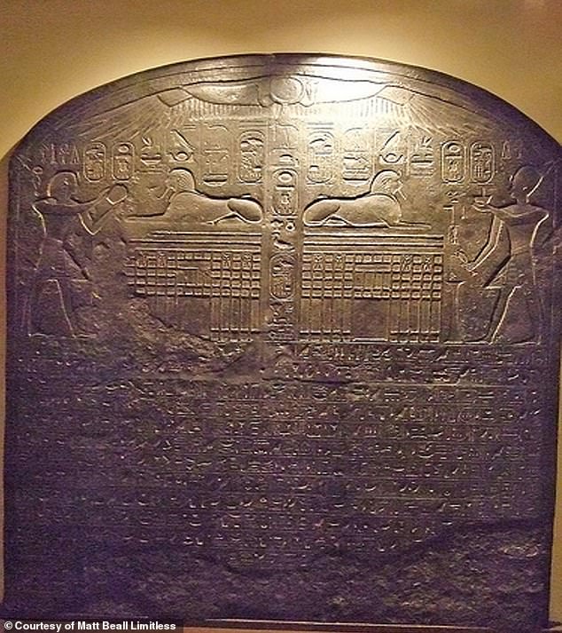 The team believes an ancient stele shows that there were two sphinx statues constructed in Egypt