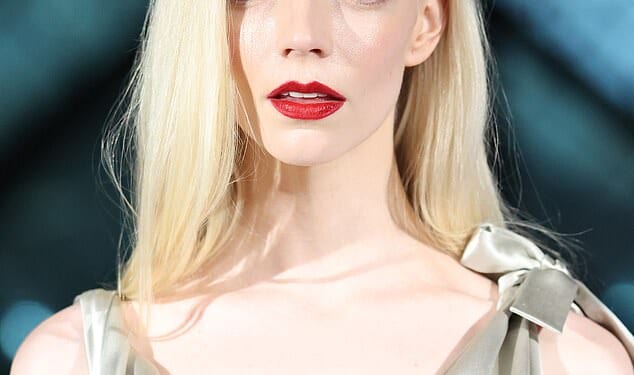 The Queen's Gambit star Anya Taylor-Joy wears her platinum blonde locks in a soft, side-parting during a fundraiser for the Louvre earlier this month