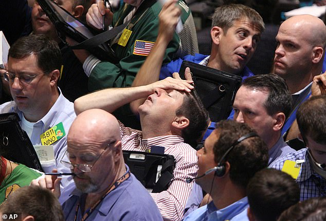 Traders panic during the financial crisis of 2008 at the New York Mercantile Exchange