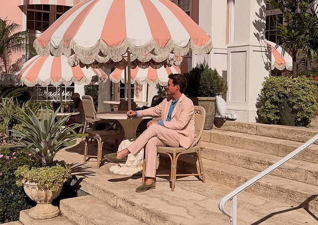 Edo has been away in Palm Springs, promoting his luxury interior design consultancy Banda empire, posting pictures of himself at a luxury hotel, wearing a pink suit
