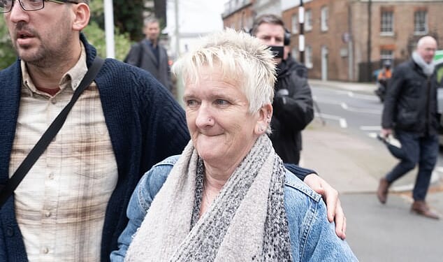 Amanda Wixon pictured arriving at Gloucester Crown Court for sentencing after being found guilty in January of human slavery offences