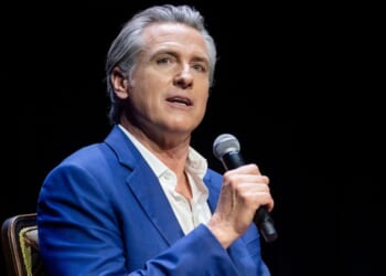 California Gov. Gavin Newsom, seen at a March 3 event promoting his book "Young Man in a Hurry," angered some with his response to Thursday's attack on a synagogue in Michigan.