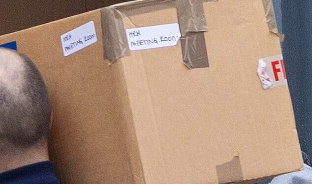 Disgraced Andrew Mountbatten-Windsor is still clinging to his royal styling - with removal boxes stamped 'HRH' delivered to his new home on the Sandringham estate