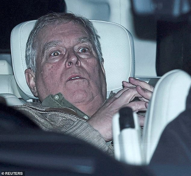 Having been evicted from the Royal Lodge over his links to Epstein, police took Andrew into custody from his cottage at Wood Farm on the Sandringham Estate on his 66th birthday (Andrew is pictured leaving the station)