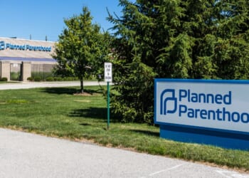 A Planned Parenthood sign sits outside of a facility in Indianapolis, Indiana, on July 4, 2017.