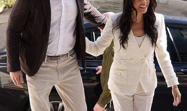 Pictured: Prince Harry and Meghan during their visit to Jordan last February