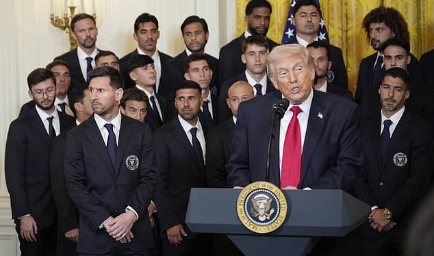 Lionel Messi listened on awkwardly as Donald Trump ranted about Iran at the White House