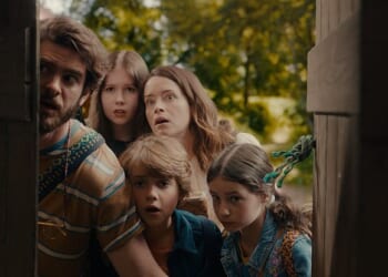 Pictured left to right: Andrew Garfield, Delilah Bennett-Cardy, Phoenix Laroche, Claire Foy and Billie Gadsdon in The Magic Faraway Tree