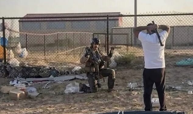 Footage on social media shows a group of men approaching the pilot and shouting, while one of them brandishes a metal pipe