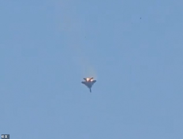 The plane was seen in a tailspin falling out of the sky near a US base in Kuwait