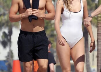 Noah Beck and Jessica Belkin were recently spotted on the Los Angeles set of the new Baywatch reboot