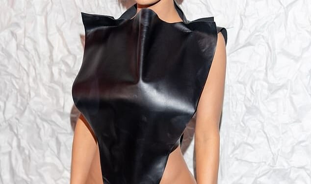 Bianca Censori and Kanye West fans have caught a surprising detail in the new music video she directed for the rapper's song FATHER, featuring Travis Scott; pictured in February 2024