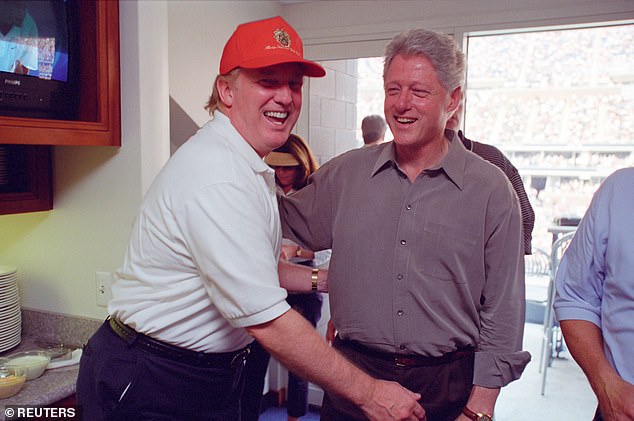 Trump and Clinton at a golf tournament in 2000