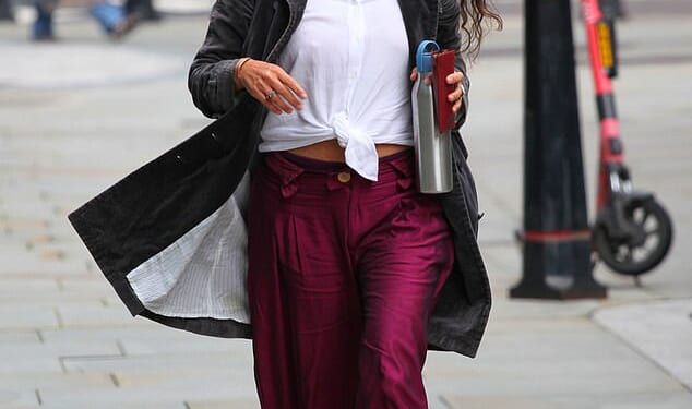 Birth doula Gabriela Teixeira pictured outside the High Court. She was cut out of her wealthy property investor husband's £5million fortune and is embroiled in an inheritance row