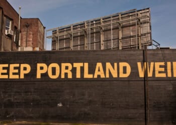 The "Keep Portland Weird" sign is viewed on Feb. 11, 2012, in Portland, Oregon.