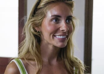 Bonnie Blue (pictured) has been charged with public indecency after she allegedly mimicked a sex act outside the Indonesian embassy