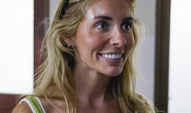 Bonnie Blue (pictured) has been charged with public indecency after she allegedly mimicked a sex act outside the Indonesian embassy