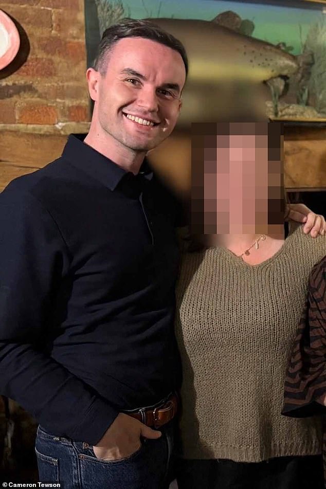 His partner Cameron Tewson (pictured) has written an open letter to Grindr calling for the app to impose tighter safety restrictions